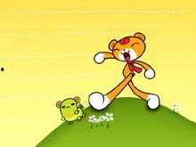 吃瓜小熊跳舞图片高清,吃瓜小熊的欢乐舞蹈瞬间